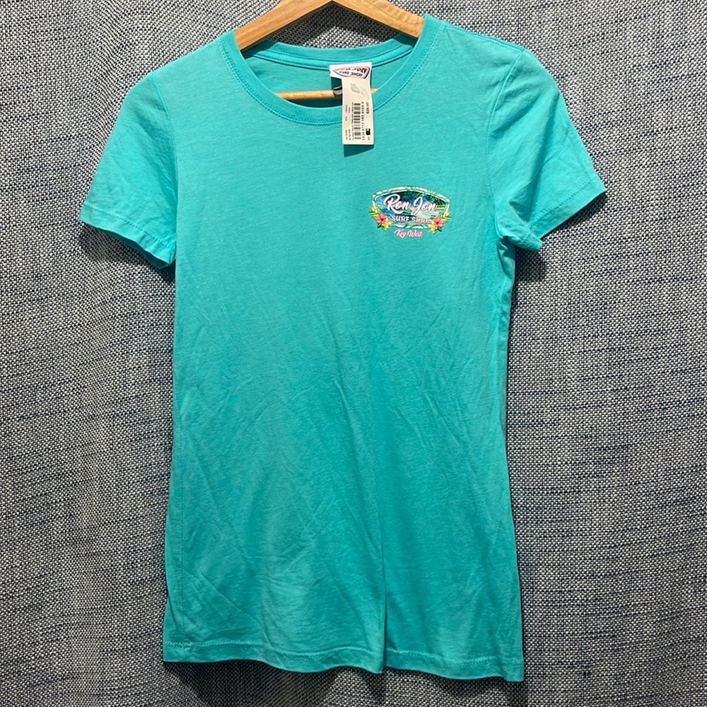 Nwt Ron Jon surf shop key west tee. Teal blue size medium
